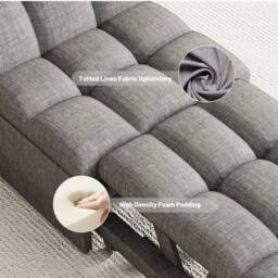 FLAVORA 4in1 Sofa Bed, Sleeper Chair Bed in Grey - Size: 0.6m2 - thumbnail 2