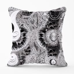 Warren Reed - Designer Abstract Moon & Sun Outdoor Cushion in Grey - Size: 45 cm x 45 cm - thumbnail 1