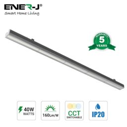 ENER-J LED Linkable Trunking Linear Lights (Supermarket lights), 40W 1.2M, 160LM/WCCT selectable in White - thumbnail 3