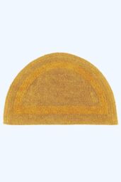 Homescapes Luxury Semi Circle Bath Mat Reversible 1600GSM 100% Cotton, 50 x 80cm in Mustard - Size: 50 x 80 cm