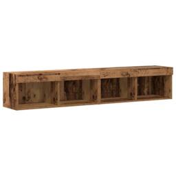 Berkfield Home Durable 8 Piece TV Wall Units with LED Old Wood Engineered Wood in Brown - thumbnail 9