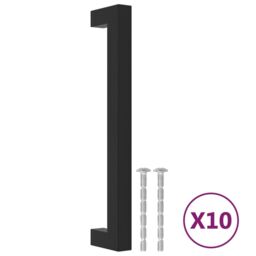 Berkfield Home Cabinet Handles 10 pcs Black 160 mm Stainless Steel - thumbnail 2