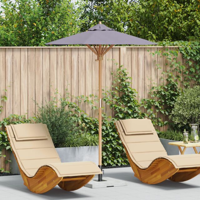 Berkfield Home Garden Parasol Dark Grey 150x210 cm Bamboo - image 1