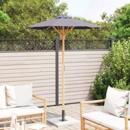 Berkfield Home Garden Parasol Dark Grey 150x210 cm Bamboo - thumbnail 3