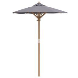 Berkfield Home Garden Parasol Dark Grey 150x210 cm Bamboo - thumbnail 2