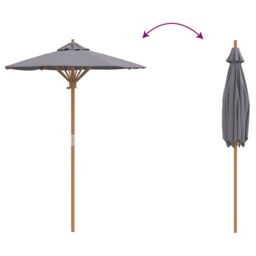 Berkfield Home Garden Parasol Dark Grey 150x210 cm Bamboo - thumbnail 6