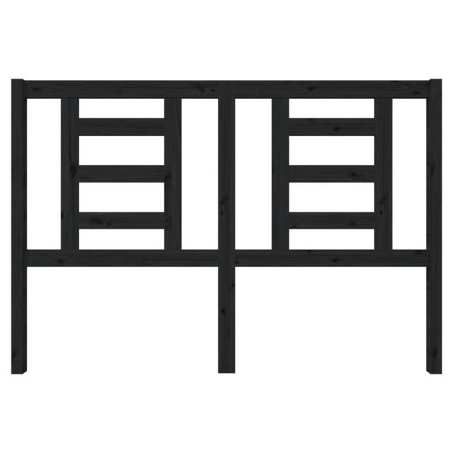 Berkfield Home Beautiful Bed Headboard Black 146x4x100 cm Solid Wood Pine - Size: 146 x 4 x 100 cm - image 1