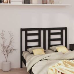 Berkfield Home Beautiful Bed Headboard Black 146x4x100 cm Solid Wood Pine - Size: 146 x 4 x 100 cm - thumbnail 2