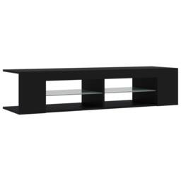 Berkfield Home TV Cabinet with LED Lights Black 135x39x30 cm - Size: 135 x 39 x 30 cm - thumbnail 7