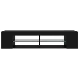Berkfield Home TV Cabinet with LED Lights Black 135x39x30 cm - Size: 135 x 39 x 30 cm - thumbnail 8