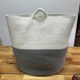 Serenityy Cotton rope laundry & storage basket 45x40cm, grey - Size: Large - thumbnail 2