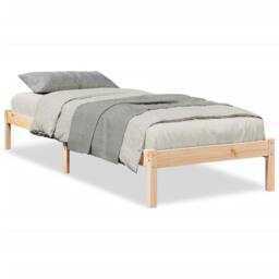 Berkfield Home Extra Long Bed Frame without Mattress 100x210 cm Solid Wood Pine in Light Tan - thumbnail 1