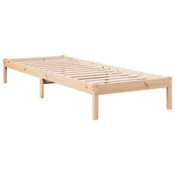Berkfield Home Extra Long Bed Frame without Mattress 100x210 cm Solid Wood Pine in Light Tan - thumbnail 3