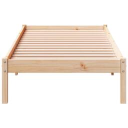 Berkfield Home Extra Long Bed Frame without Mattress 100x210 cm Solid Wood Pine in Light Tan - thumbnail 4