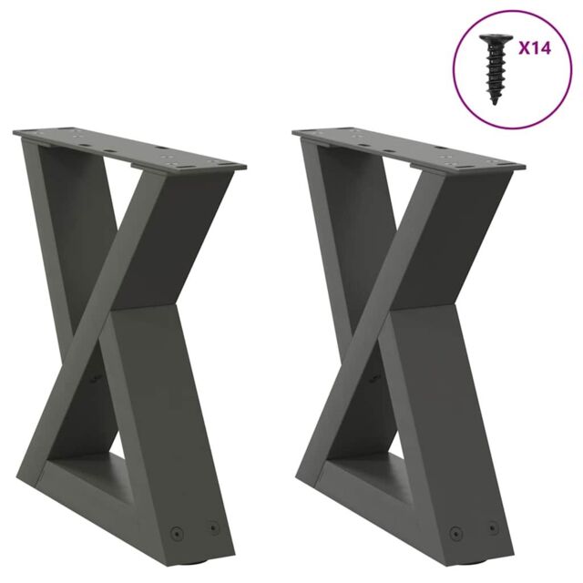 Berkfield Home Coffee Table Legs 2 pcs Anthracite 40x(30-31.3) cm Steel - image 1