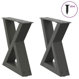 Berkfield Home Coffee Table Legs 2 pcs Anthracite 40x(30-31.3) cm Steel - thumbnail 1