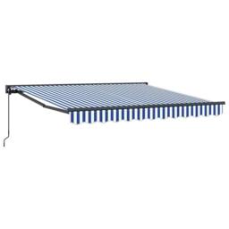Berkfield Home Retractable Awning Manual Blue & White 300x250 cm - thumbnail 3