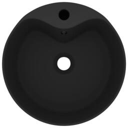 Berkfield Home Luxury Wash Basin with Overflow Matt Black 36x13 cm Ceramic - thumbnail 3