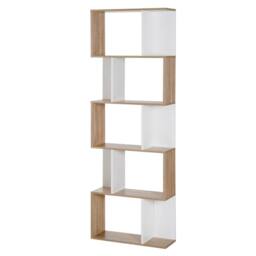 Pirlo Plush 5 Tier Industrial Freestanding Bookcase Shelving Unit Natural in Brown - thumbnail 7
