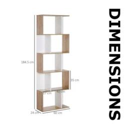 Pirlo Plush 5 Tier Industrial Freestanding Bookcase Shelving Unit Natural in Brown - thumbnail 8