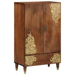 Berkfield Home Highboard 60x33x100 cm Solid Wood Mango in Brown - Size: 60 x 33 x 100 cm - thumbnail 3