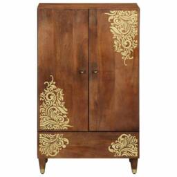 Berkfield Home Highboard 60x33x100 cm Solid Wood Mango in Brown - Size: 60 x 33 x 100 cm - thumbnail 4