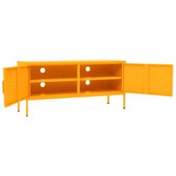 Berkfield Home TV Cabinet Mustard Yellow 105x35x50 cm Steel - Size: 105 x 35 x 50 cm - thumbnail 6