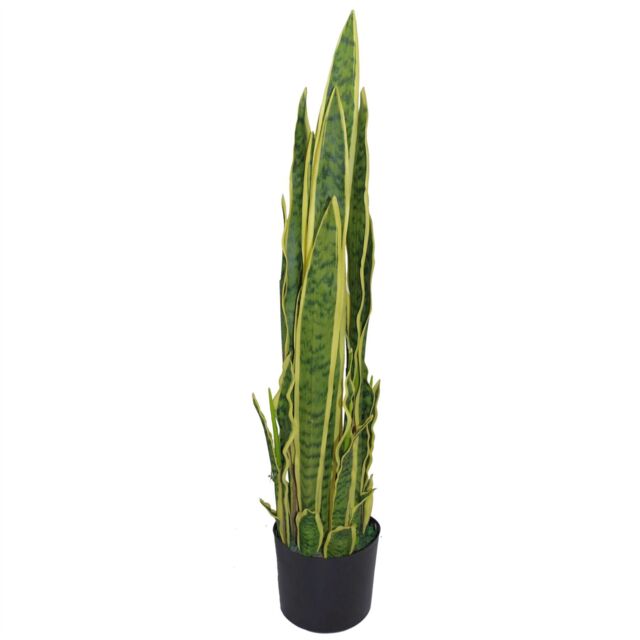 Leaf 90cm Artificial Sansevieria Yellow Green Indoor Plant Large - image 1