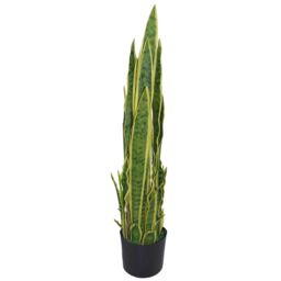 Leaf 90cm Artificial Sansevieria Yellow Green Indoor Plant Large - thumbnail 1