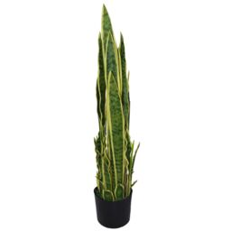 Leaf 90cm Artificial Sansevieria Yellow Green Indoor Plant Large - thumbnail 3