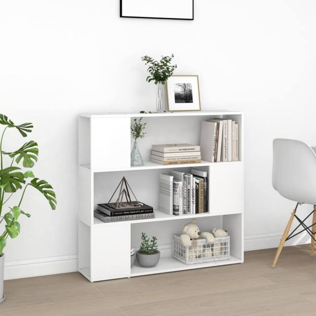 Berkfield Home Classic Book Cabinet Room Divider White 100x24x94 cm - Size: 100 x 24 x 94 cm - image 1