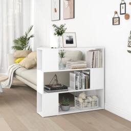 Berkfield Home Classic Book Cabinet Room Divider White 100x24x94 cm - Size: 100 x 24 x 94 cm - thumbnail 2