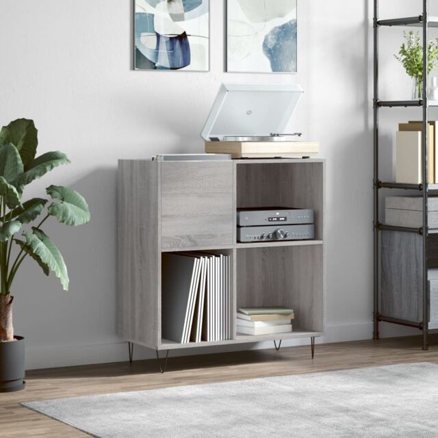 Berkfield Home Record Cabinet Grey Sonoma 84.5x38x89 cm Engineered Wood - image 1