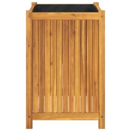 Berkfield Home Garden Planter with Liner 50x50x75 cm Solid Wood Acacia in Brown - Size: 50 x 50 x 75 cm - thumbnail 4