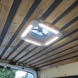 "Ventryn 14"" 12V Motorhome Skylight Fan with 4 LEDs - Camper Roof Vent in White" - thumbnail 4