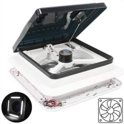 "Ventryn 14"" 12V Motorhome Skylight Fan with 4 LEDs - Camper Roof Vent in White" - thumbnail 5
