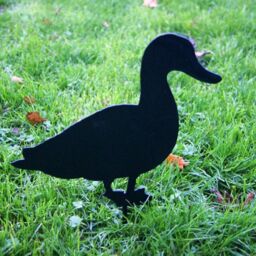 Poppyforge Duck Facing on Stake, Garden Ornament, Steel - W17.8 x H30 cm - BM/RtR in Black - thumbnail 2
