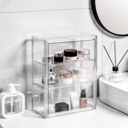 EONLION 3 Tier Acrylic Display Case Dustproof Box in Clear - Size: 500mm - thumbnail 1