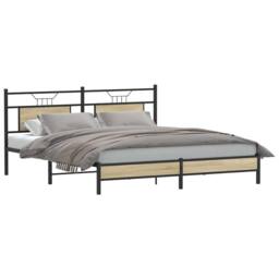 Berkfield Home Bed Frame without Mattress Sonoma Oak 160x200 cm Engineered Wood in Brown - thumbnail 3
