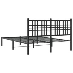 Berkfield Home Metal Bed Frame without Mattress with Headboard Black 120x200cm - Size: Small Double - thumbnail 6