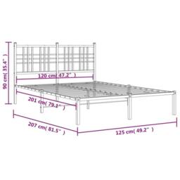 Berkfield Home Metal Bed Frame without Mattress with Headboard Black 120x200cm - Size: Small Double - thumbnail 8