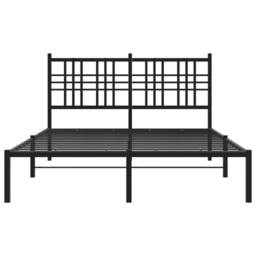 Berkfield Home Metal Bed Frame without Mattress with Headboard Black 120x200cm - Size: Small Double - thumbnail 4