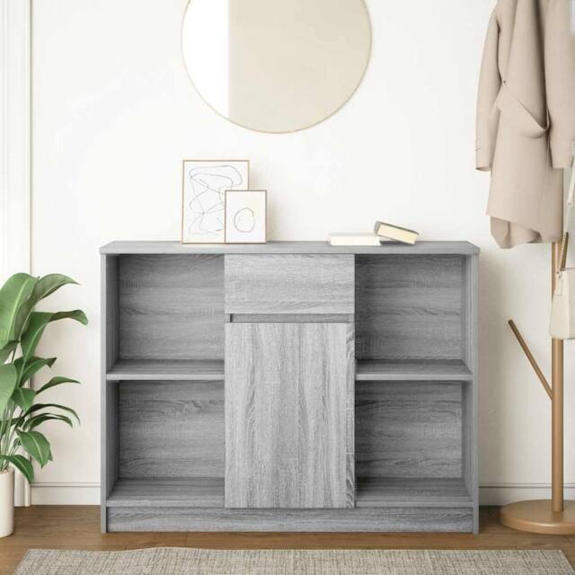 Berkfield Home Sideboard with Drawer Grey Sonoma 101x35x76 cm Engineered Wood - Size: 101 x 35 x 76 cm - image 1