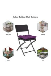 Living and Home 4Pcs Soft Purple Seat Pads with Ties for Dining Chairs Desk Chair, 40 x 40cm - Size: 40 x 40 cm - thumbnail 5