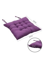 Living and Home 4Pcs Soft Purple Seat Pads with Ties for Dining Chairs Desk Chair, 40 x 40cm - Size: 40 x 40 cm - thumbnail 6