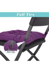 Living and Home 4Pcs Soft Purple Seat Pads with Ties for Dining Chairs Desk Chair, 40 x 40cm - Size: 40 x 40 cm - thumbnail 3