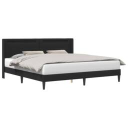 Berkfield Home Bed Frame with LED Strip Lights Black 180 x 200 cm Faux Leather - thumbnail 3