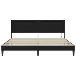 Berkfield Home Bed Frame with LED Strip Lights Black 180 x 200 cm Faux Leather - thumbnail 6