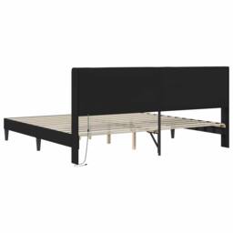 Berkfield Home Bed Frame with LED Strip Lights Black 180 x 200 cm Faux Leather - thumbnail 8