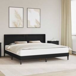 Berkfield Home Bed Frame with LED Strip Lights Black 180 x 200 cm Faux Leather